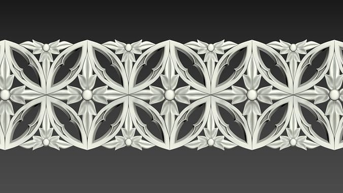 Gothic seamless ornament 01 3D model 3D printable | CGTrader