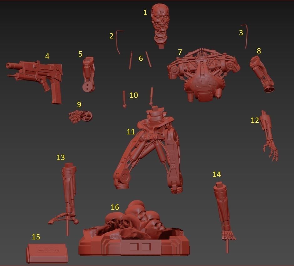 T-800 Terminator 2 Judgment Day High Detal 3D model 3D printable | CGTrader
