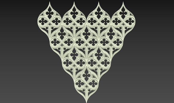 Seamless Gothic pattern 3 3D model 3D printable | CGTrader