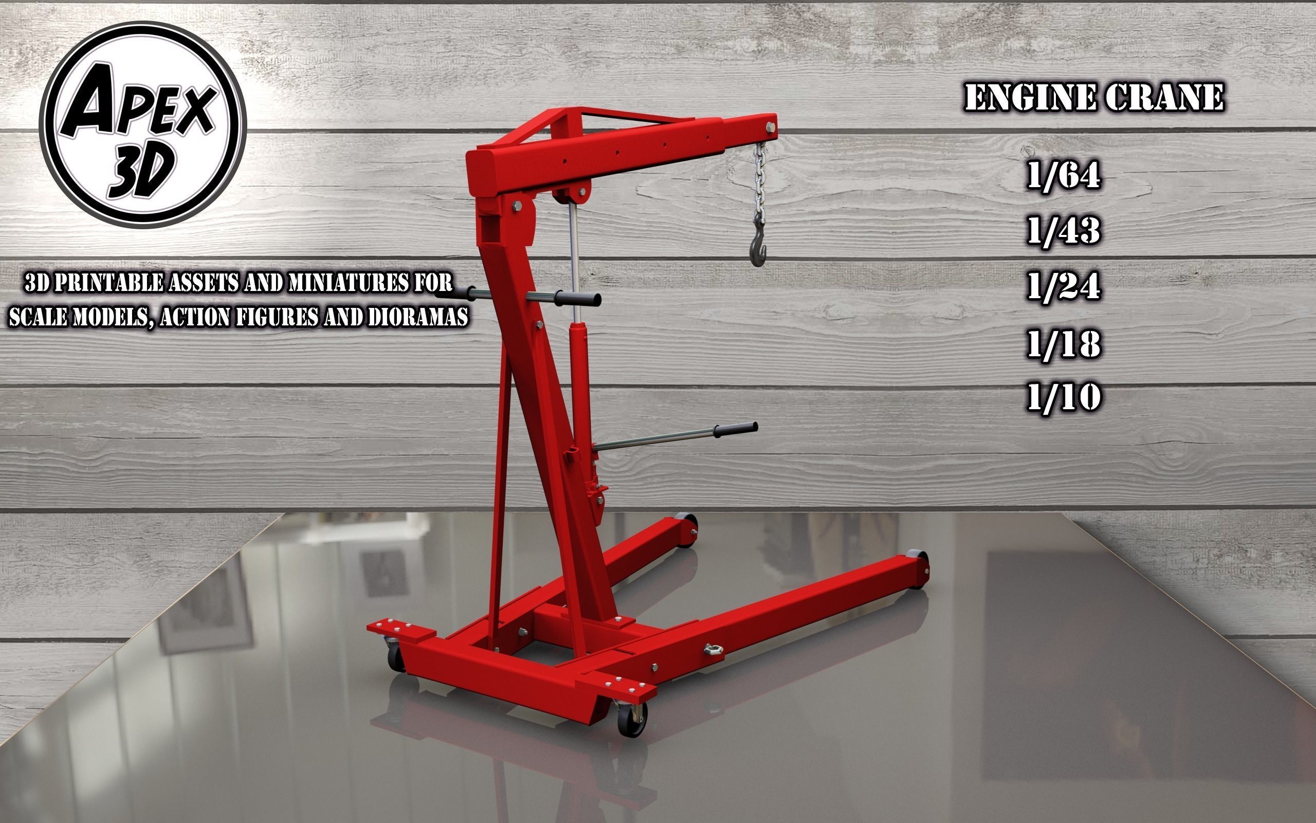 Engine Crane 3d printable in various scales 3D model 3D printable ...