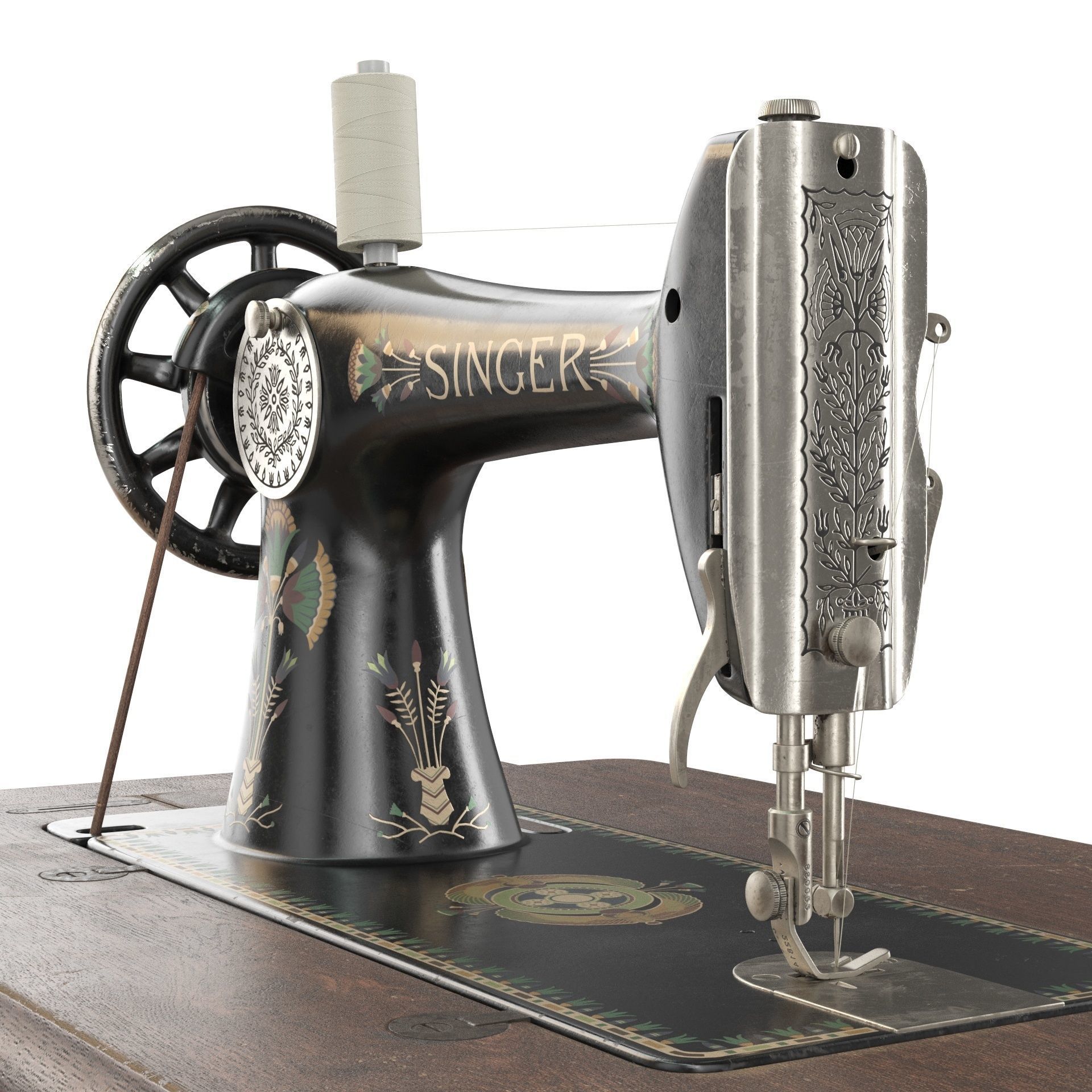 Rare Singer sewing machine 3D model CGTrader