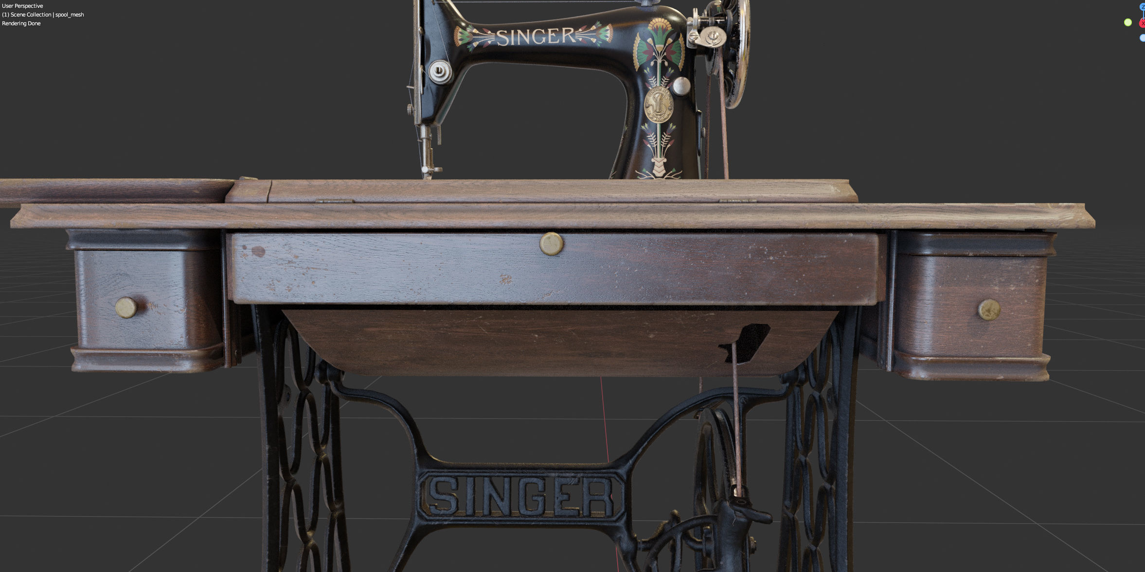 Rare Singer sewing machine 3D model CGTrader