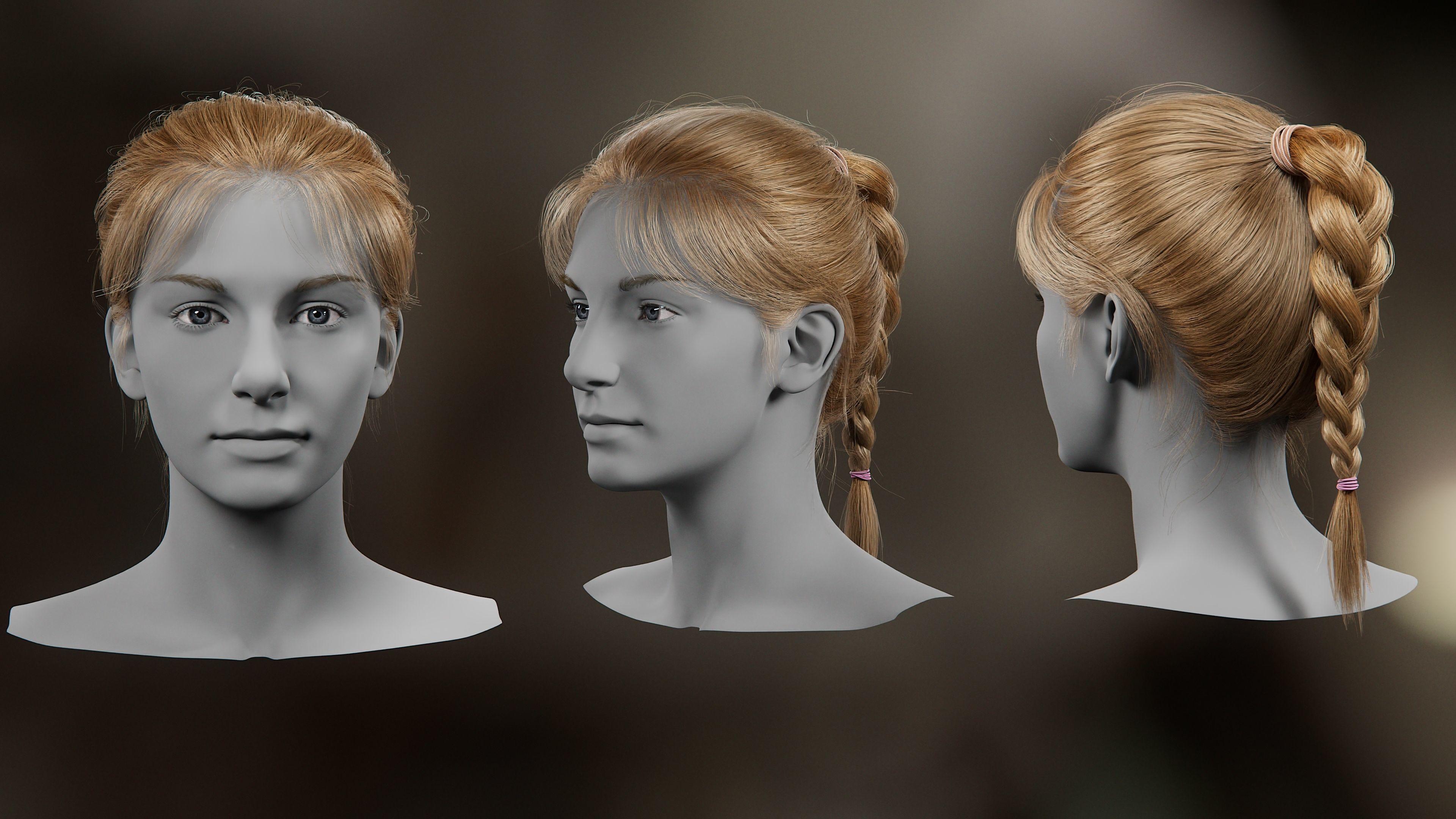 5 Hair Card VFX Grace 3D model animated rigged | CGTrader