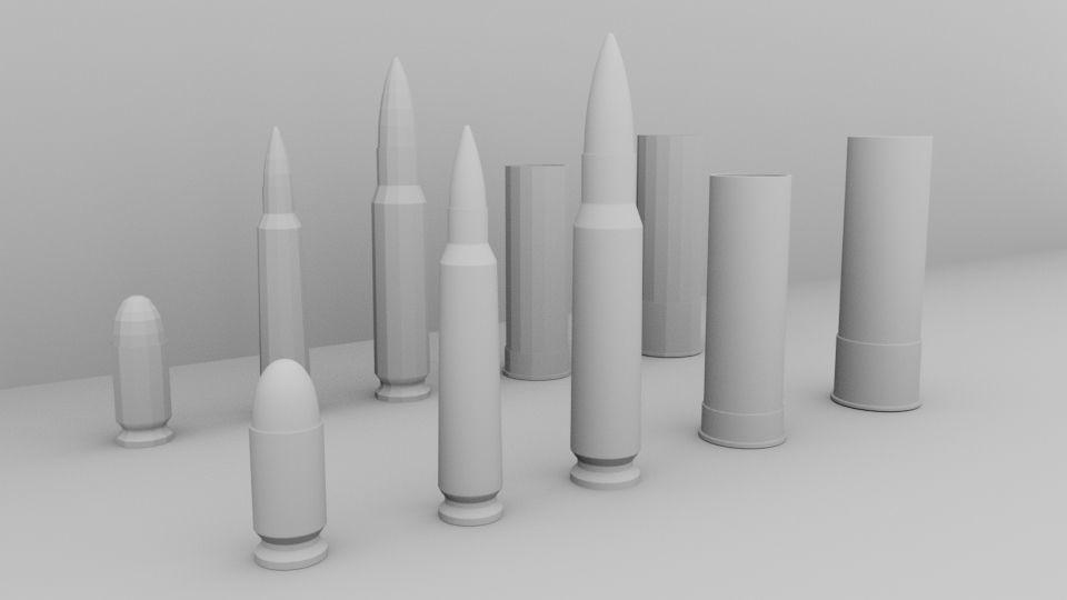 3D model Printable bullets for a personal project VR / AR / low-poly ...