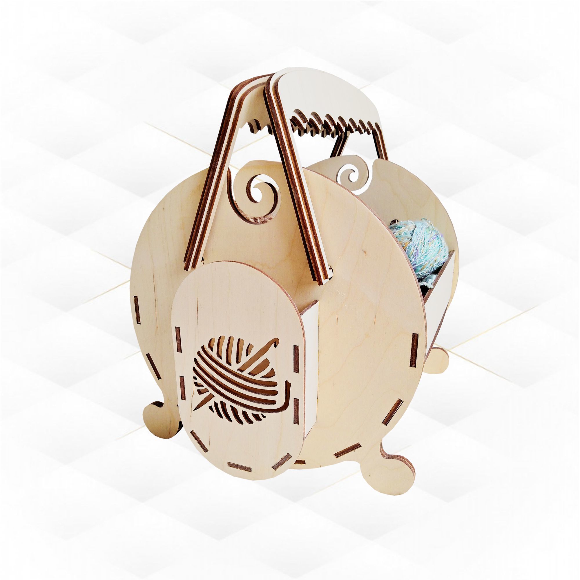 Gift basket for knitting vector design laser cutting 3D model 3D