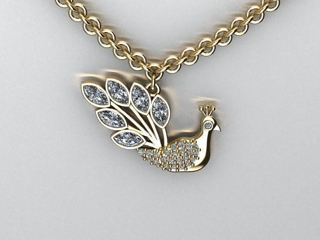 peacock pendant 3D model 3D printable | CGTrader