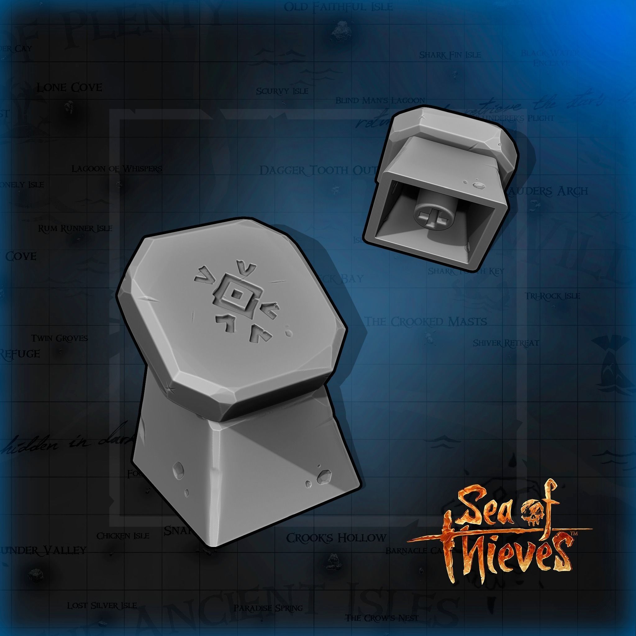 MERMAID GEM KEYCAP SEA OF THIEVES 3D model 3D printable CGTrader