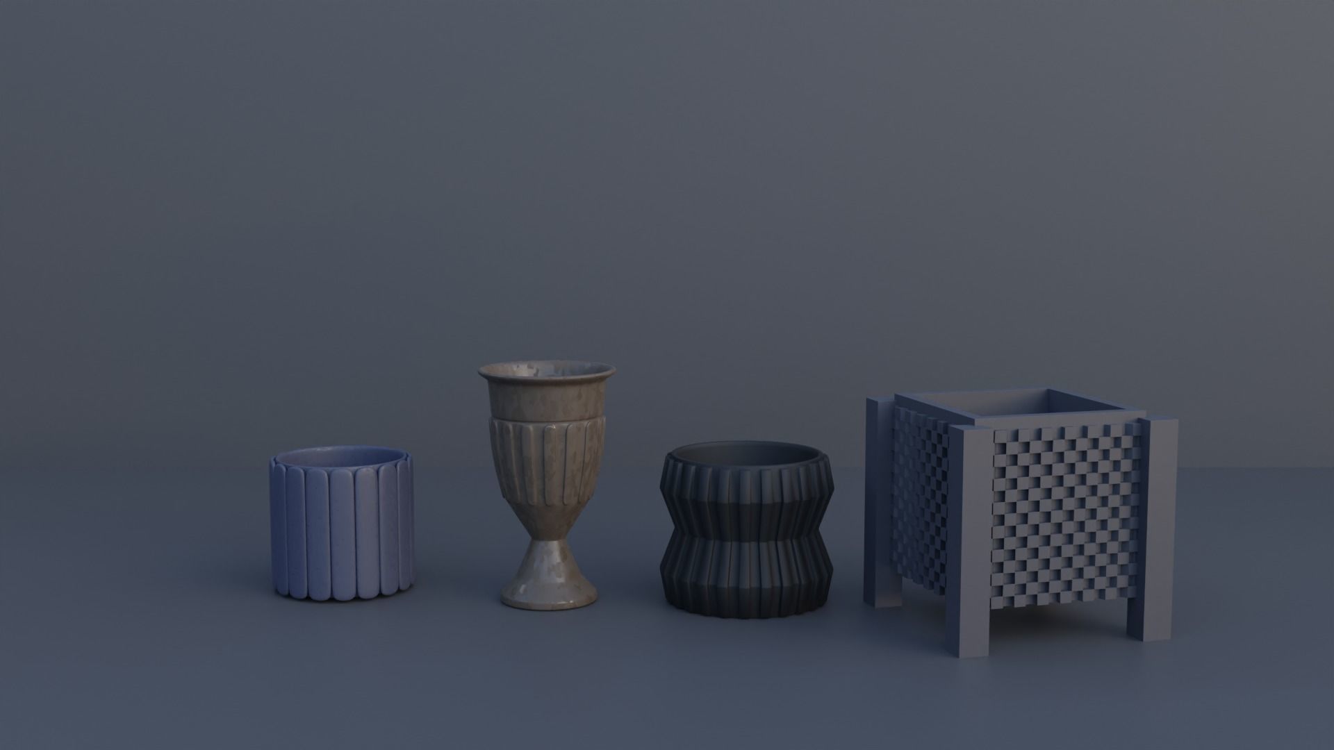 Flower Pots Blender 3D Assets 3D model CGTrader