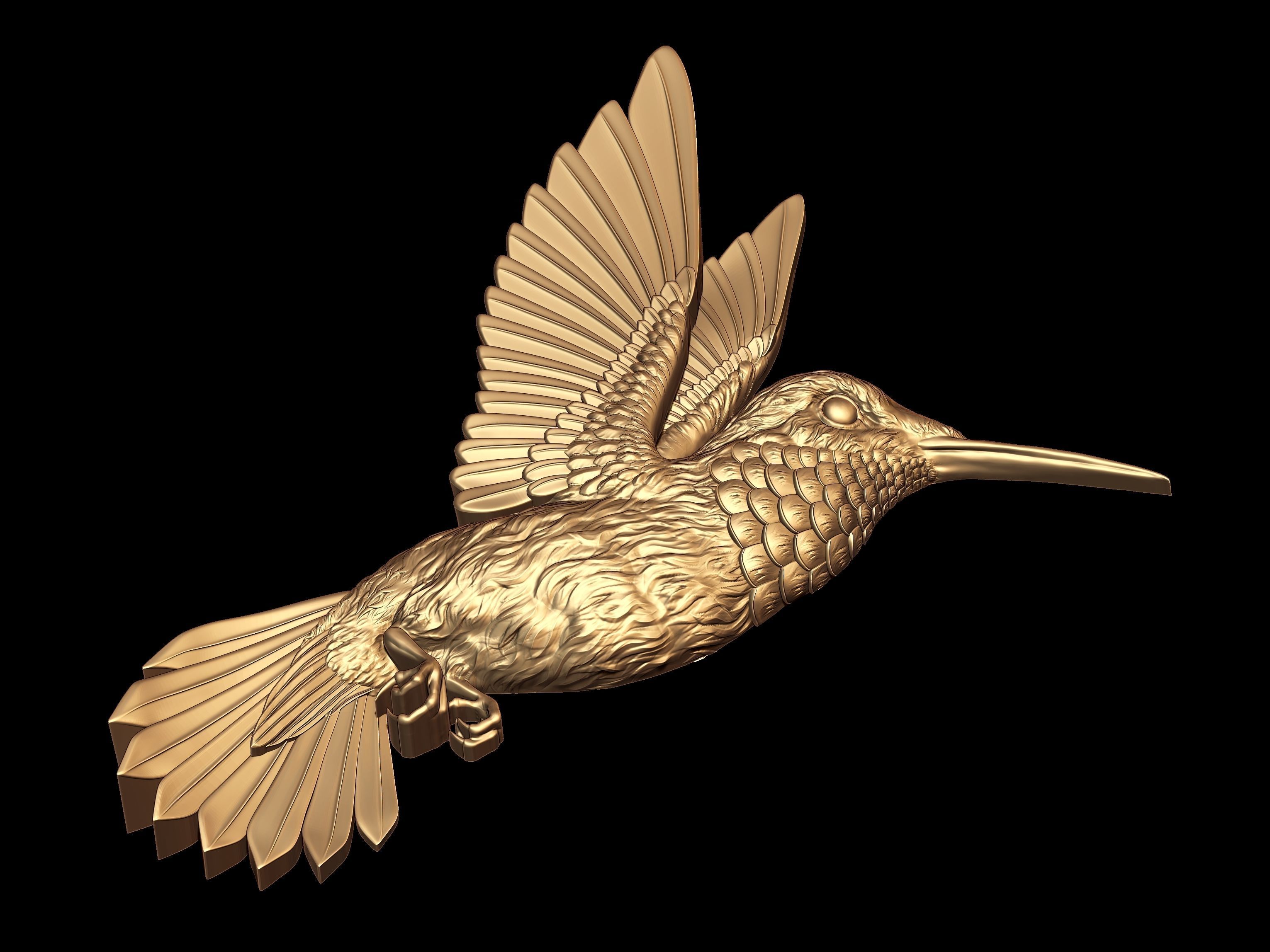 Hummingbird bas relief 3D model 3D printable | CGTrader