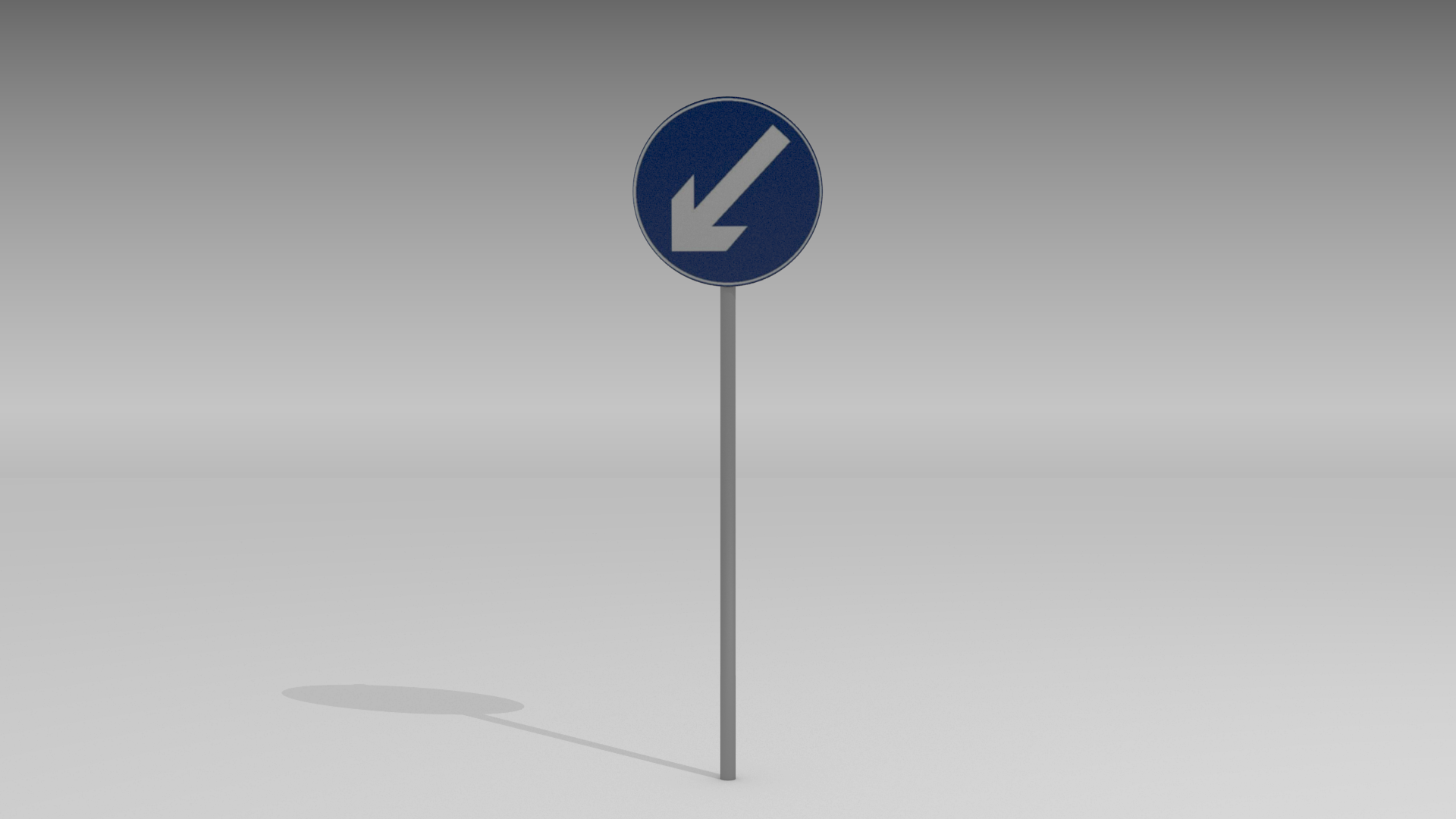 Keep left sign 3D model