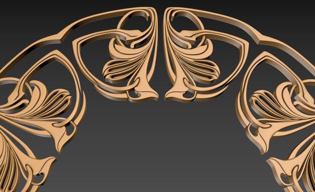3D model Art Nouveau circle frame VR / AR / lowpoly CGTrader