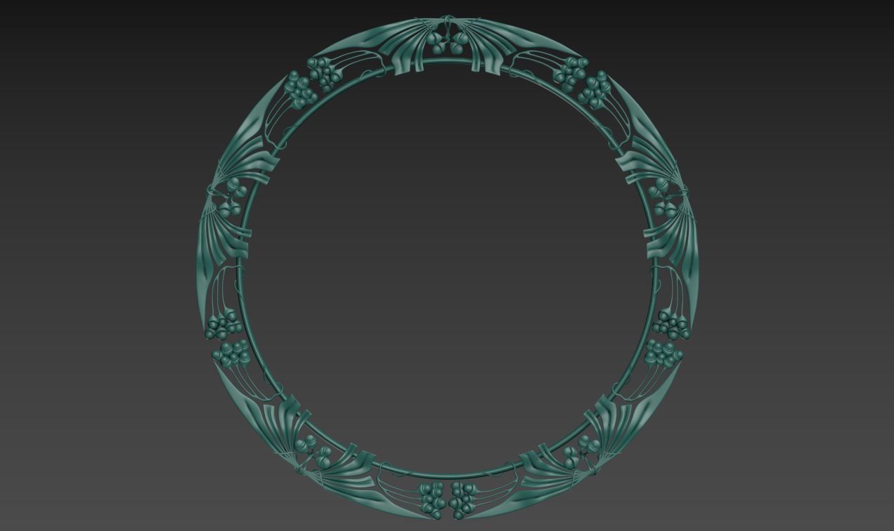 Art Nouveau circle frame 2 3D model 3D printable CGTrader