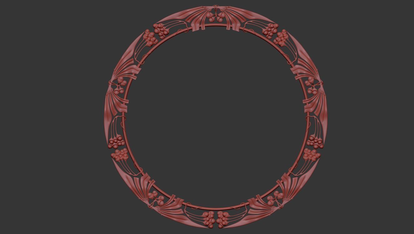 Art Nouveau circle frame 2 3D model 3D printable CGTrader
