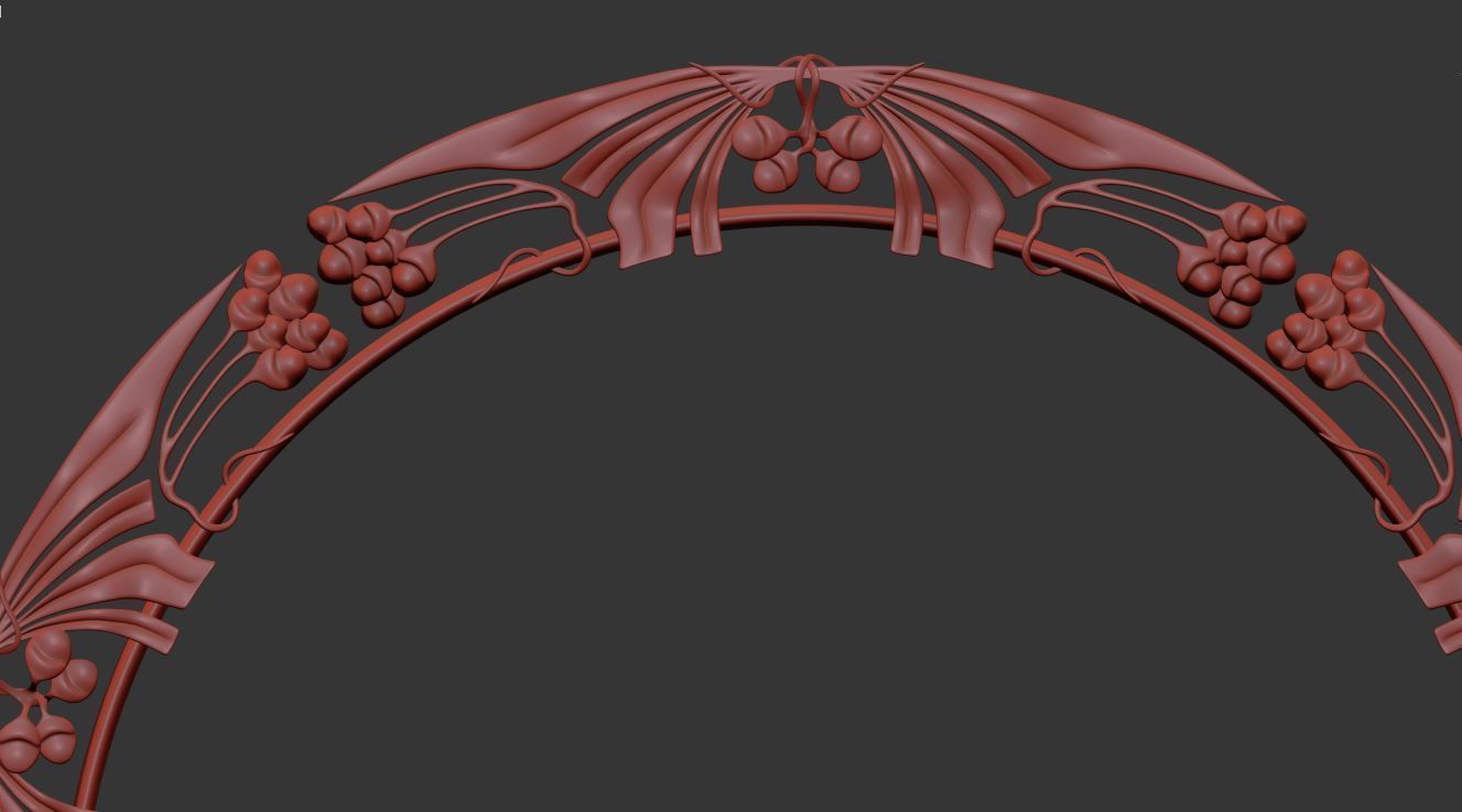 Art Nouveau circle frame 2 3D model 3D printable CGTrader