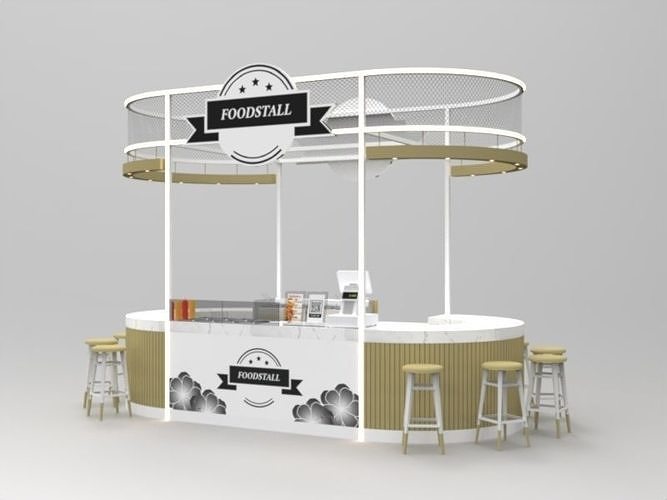 Food Stall Booth Design 3D model CGTrader