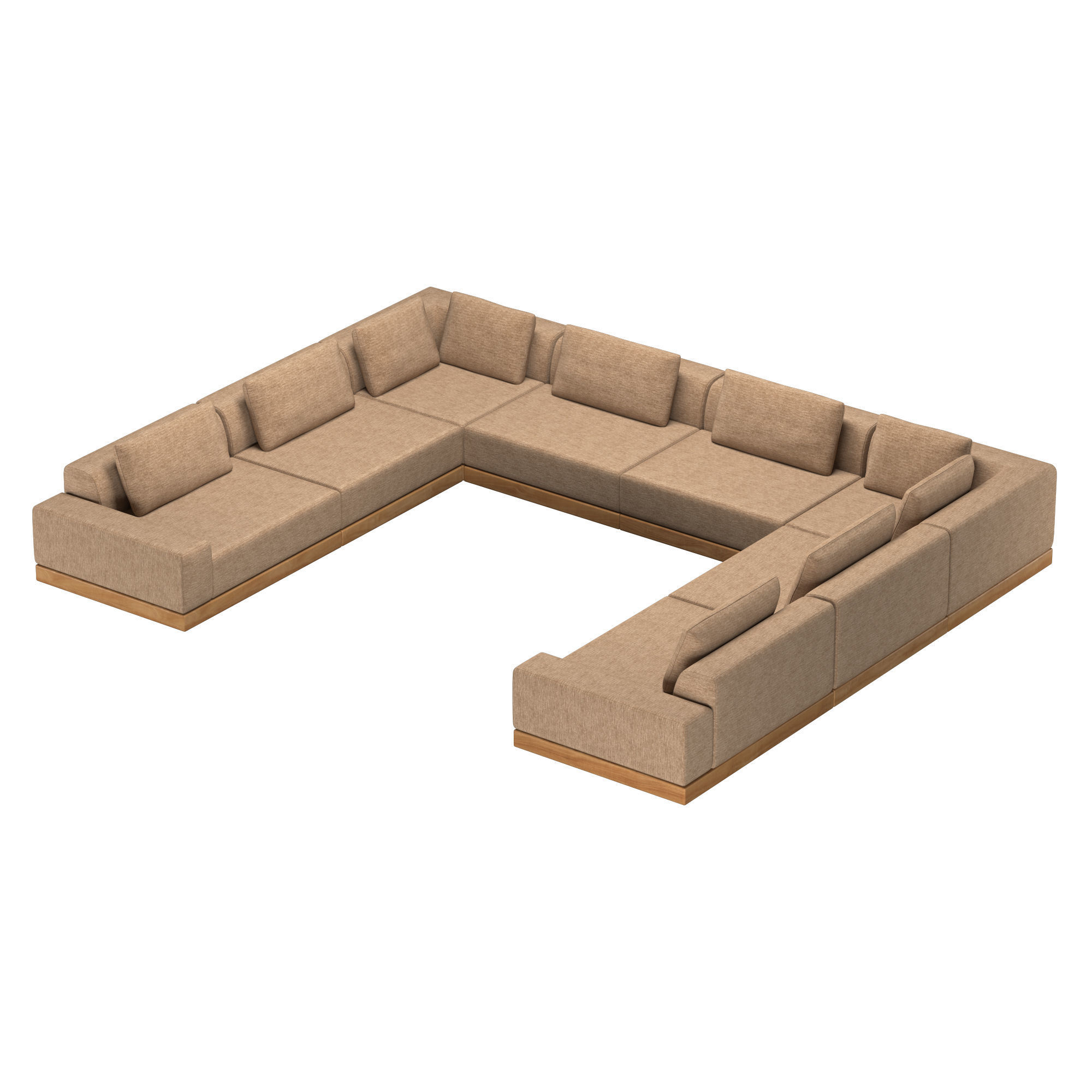 CORTONA TEAK MODULAR USECTIONAL 3D model CGTrader