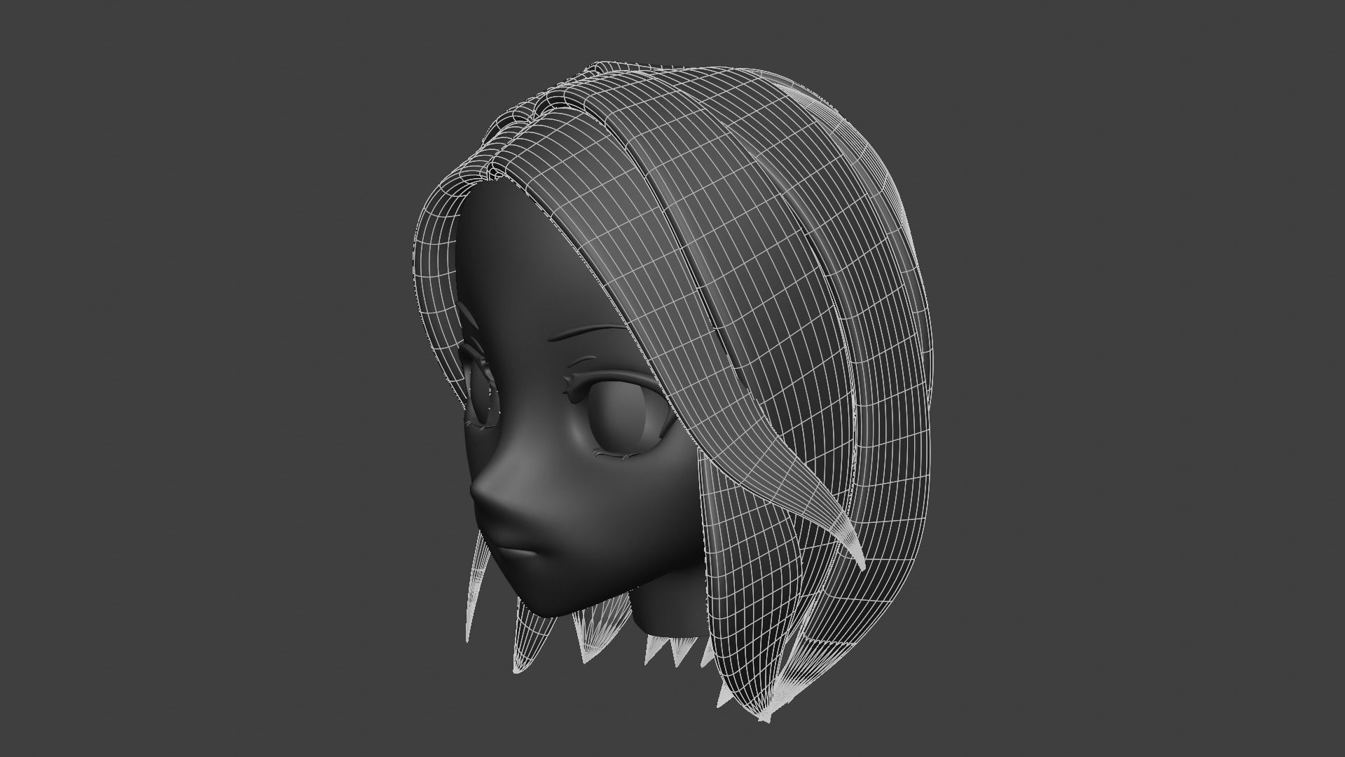 Anime girl short hair style 3D model | CGTrader