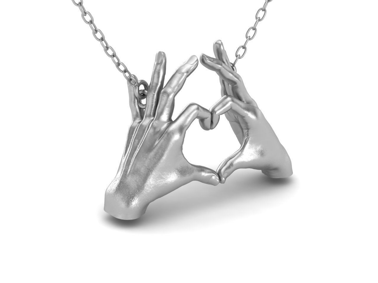 Hand Heart Printable 3D Pendant 3D model 3D printable CGTrader