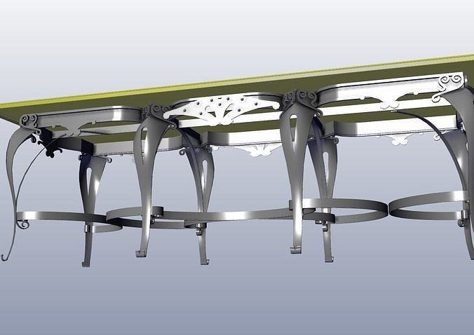 Medieval long table 3D model | CGTrader