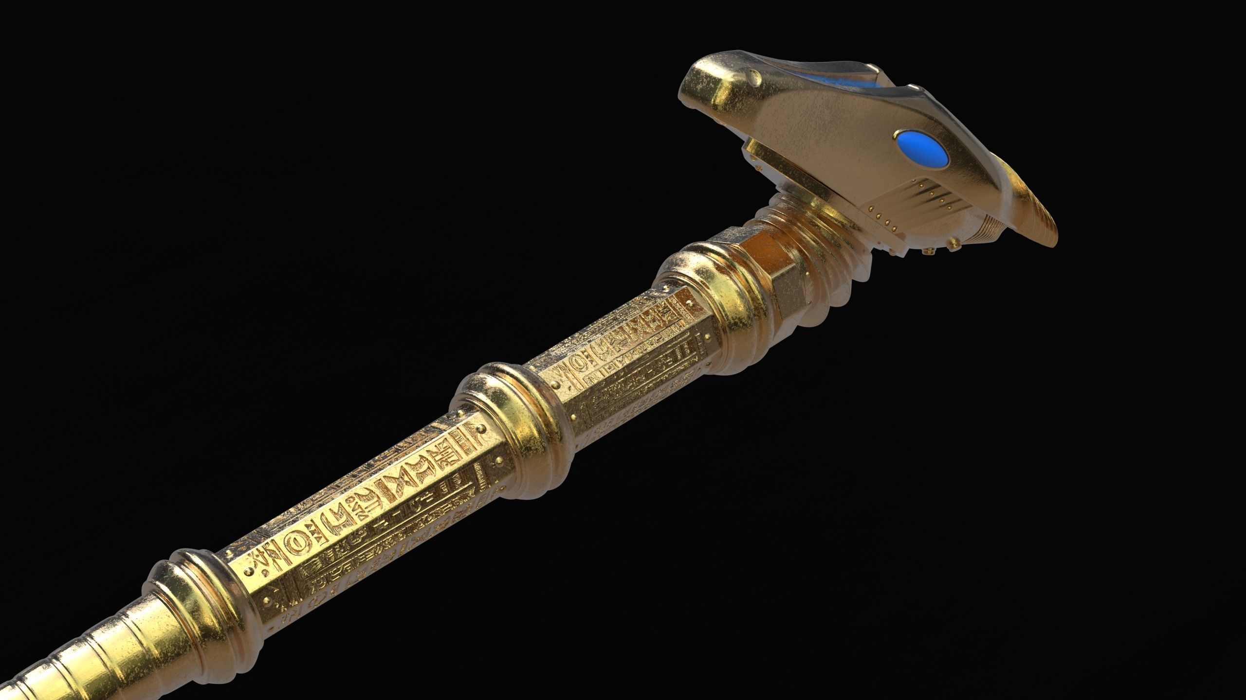 The staff of Anubis 3D model CGTrader