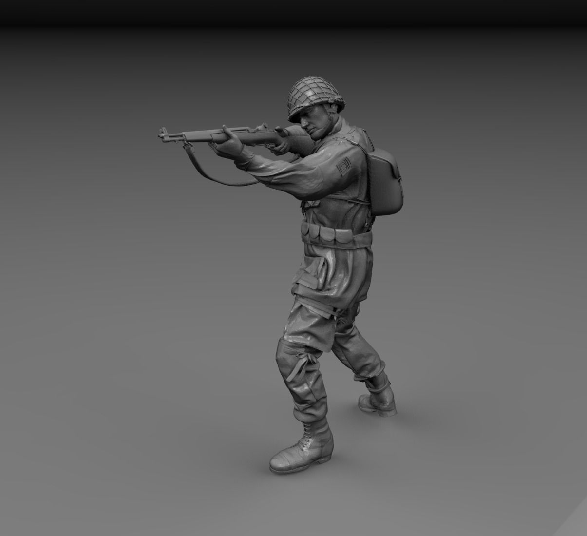 Ww2 american soldier shooting normandy 3D model 3D printable | CGTrader