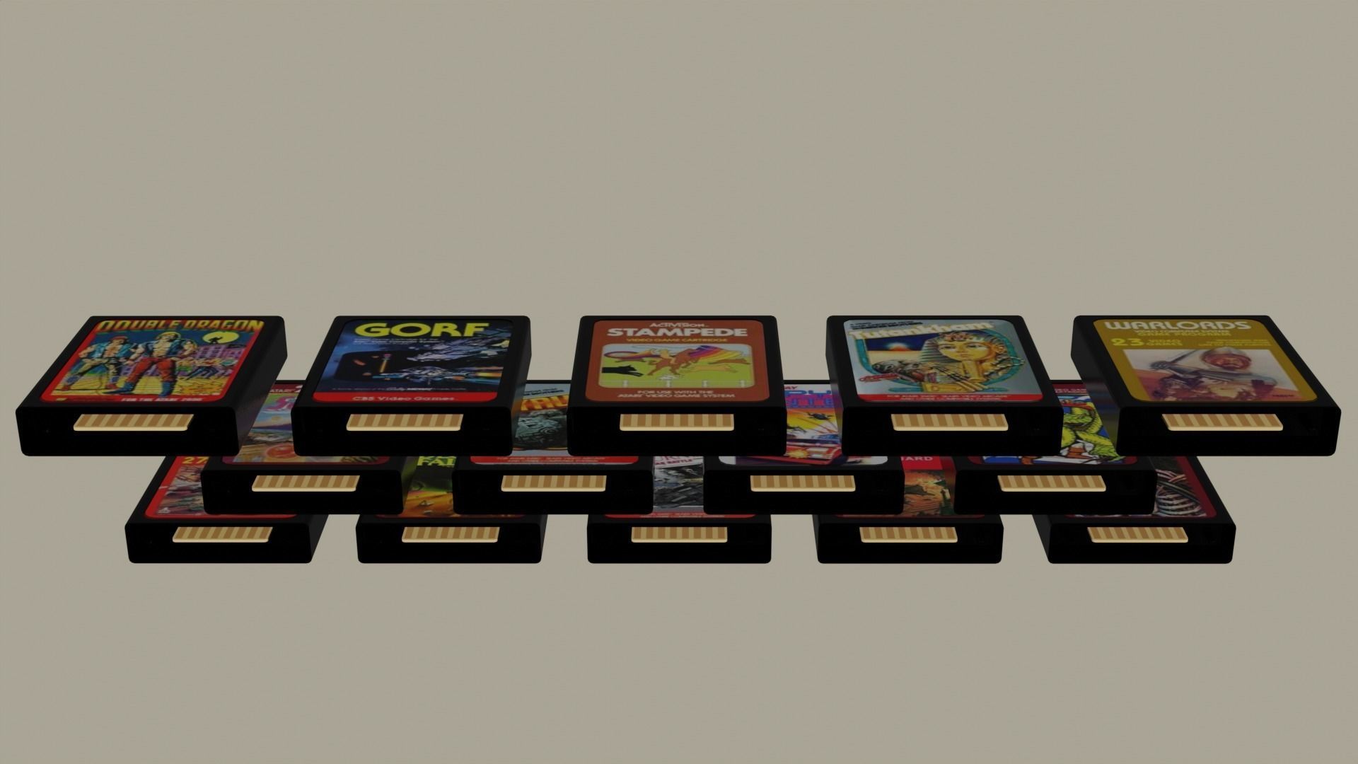 3D model 14 Basic Atari Cartridges VR / AR / low-poly | CGTrader