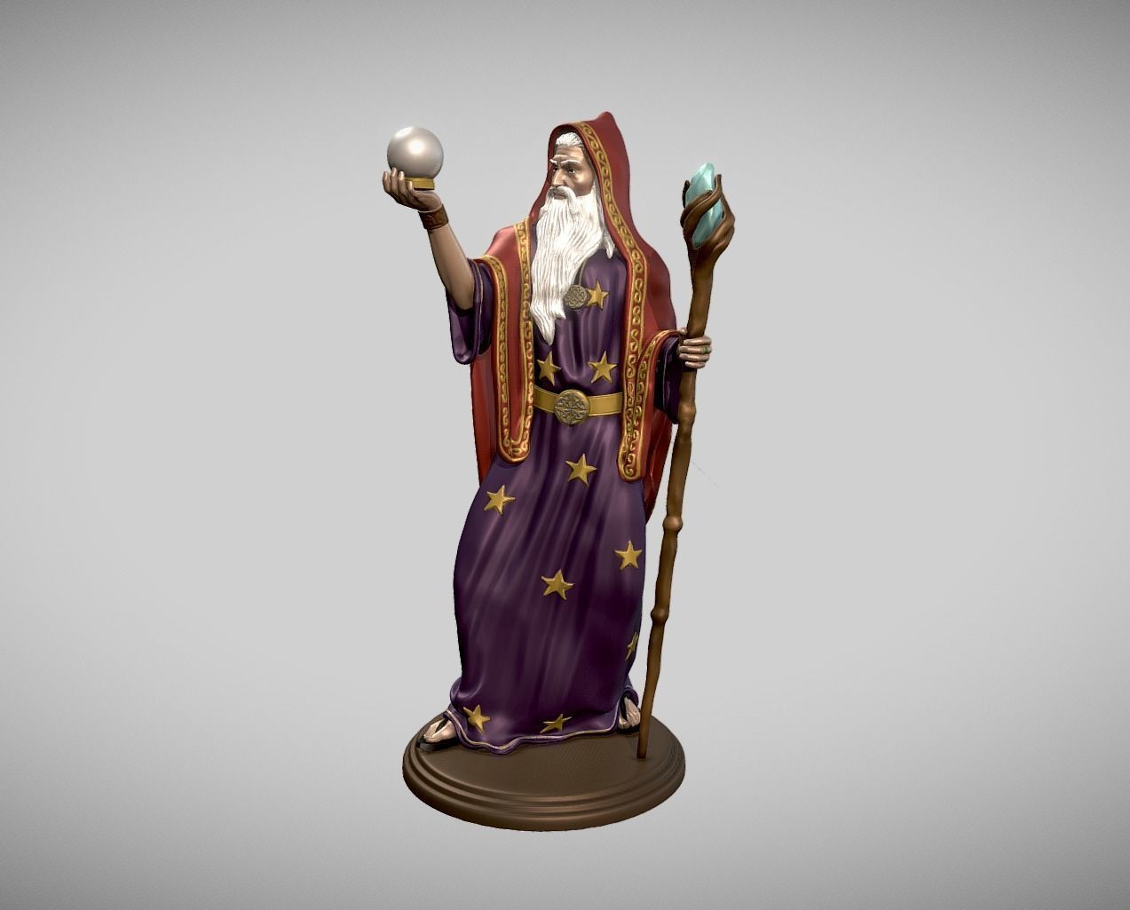 Merlin wizard statue for 3D printing 3D model 3D printable CGTrader