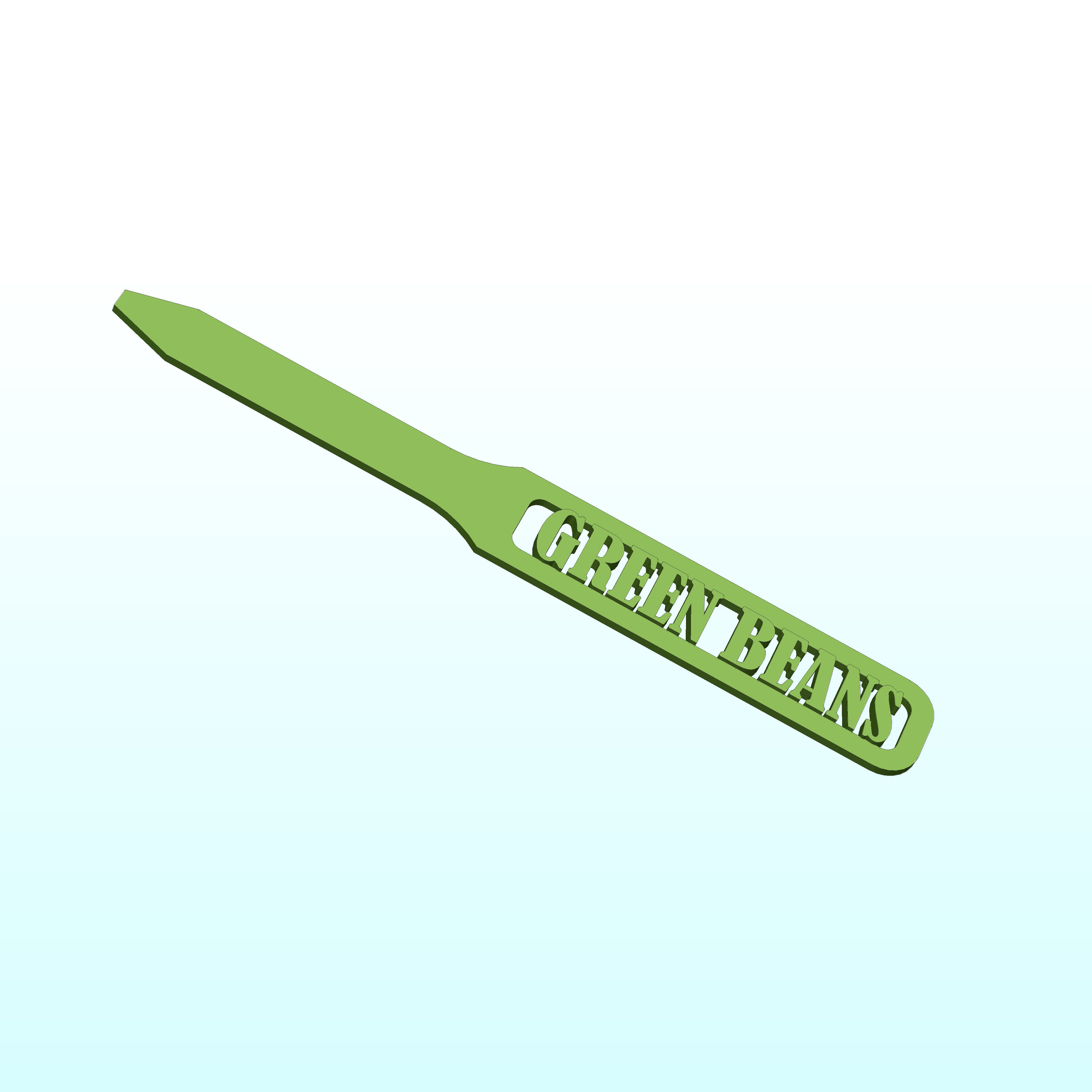 Green Beans garden marker 3D model 3D printable CGTrader