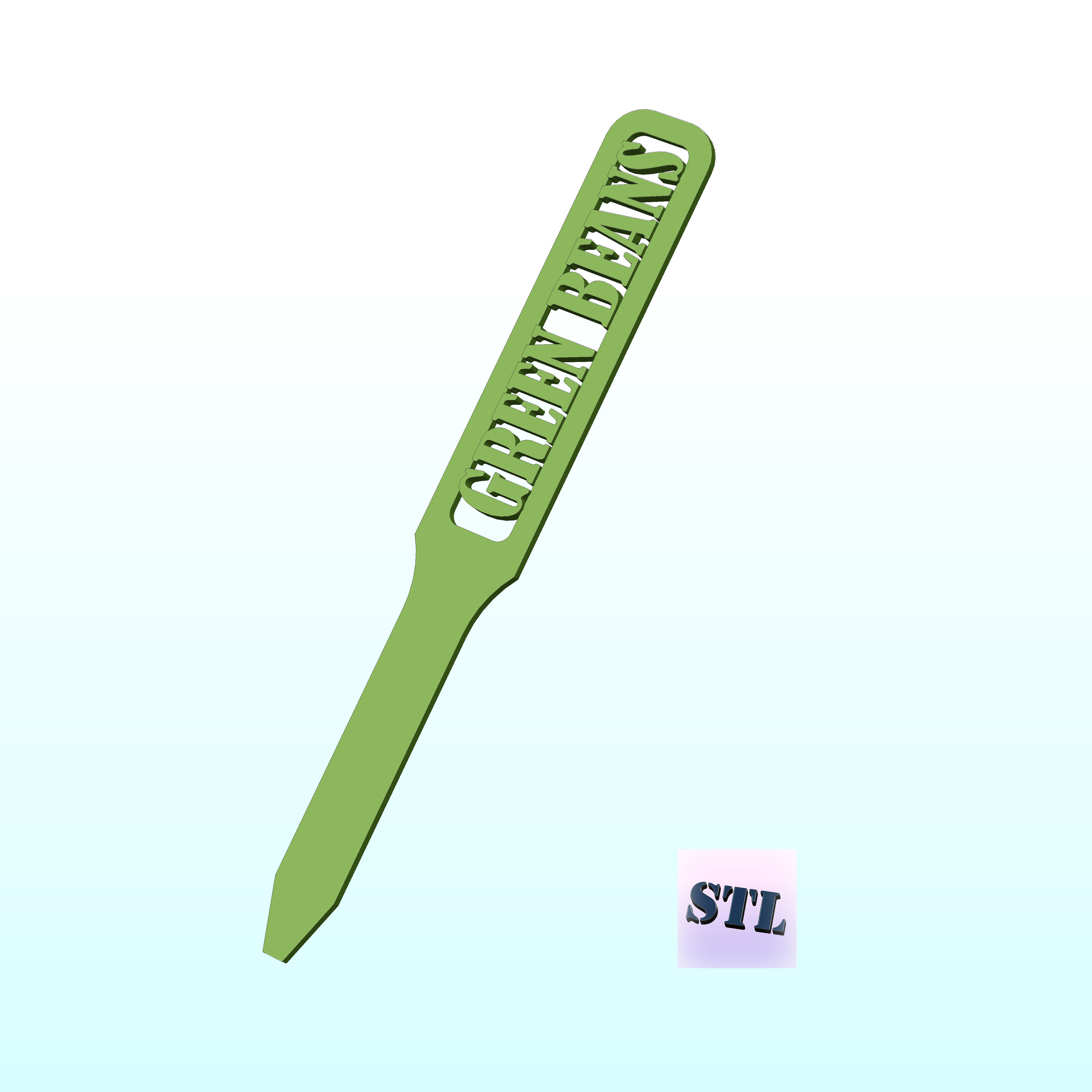 Green Beans garden marker 3D model 3D printable CGTrader