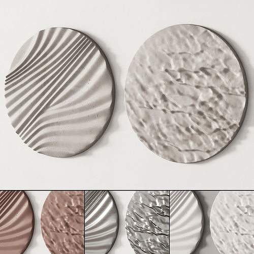 278 decorative wall art 10 round artworks P01 3D model CGTrader