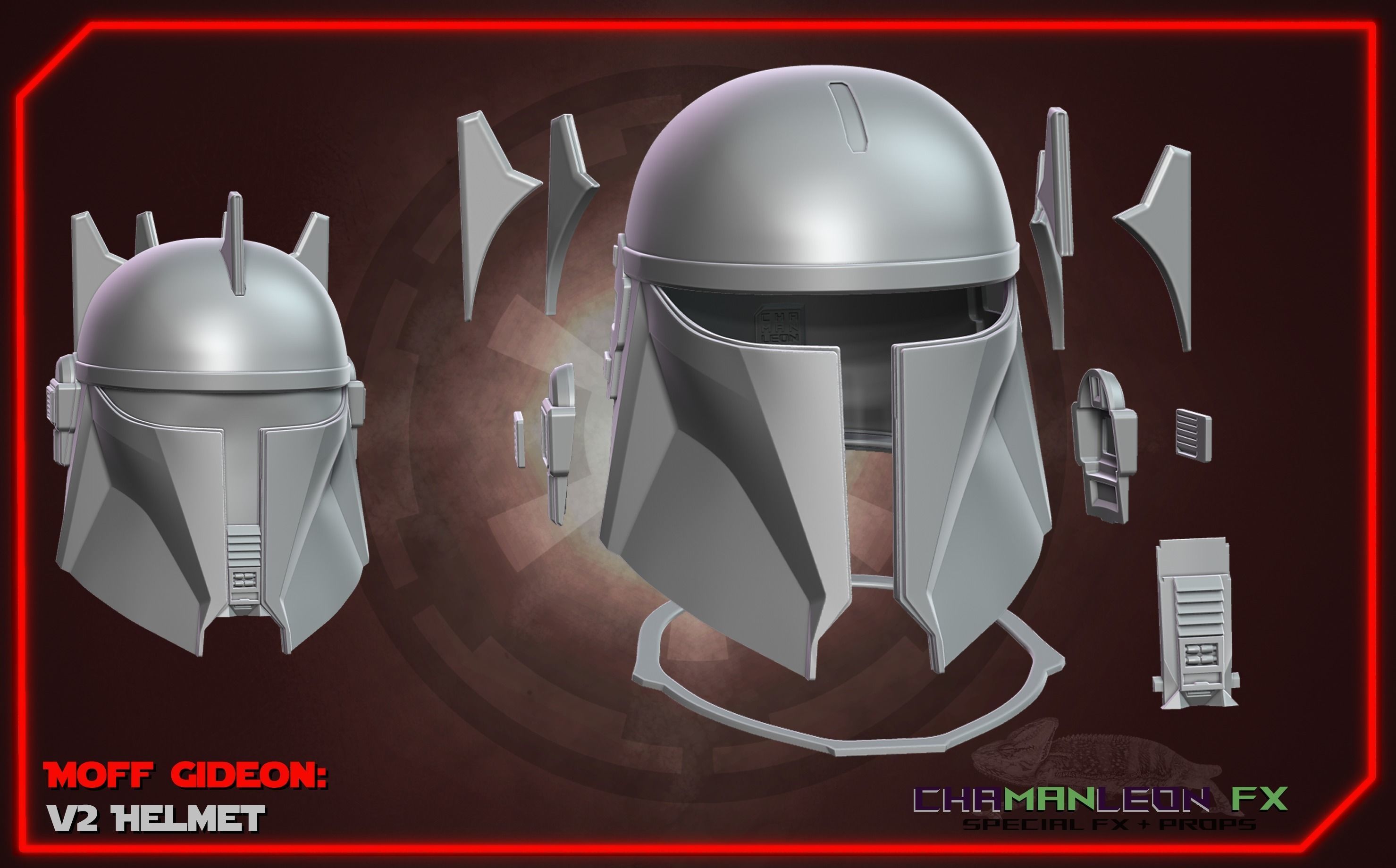 Moff Gideon Helmet Mandalorian 3D Print Cosplay Armor 3D model 3D