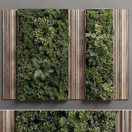 Vertical Wall Garden With Wooden frame set 53