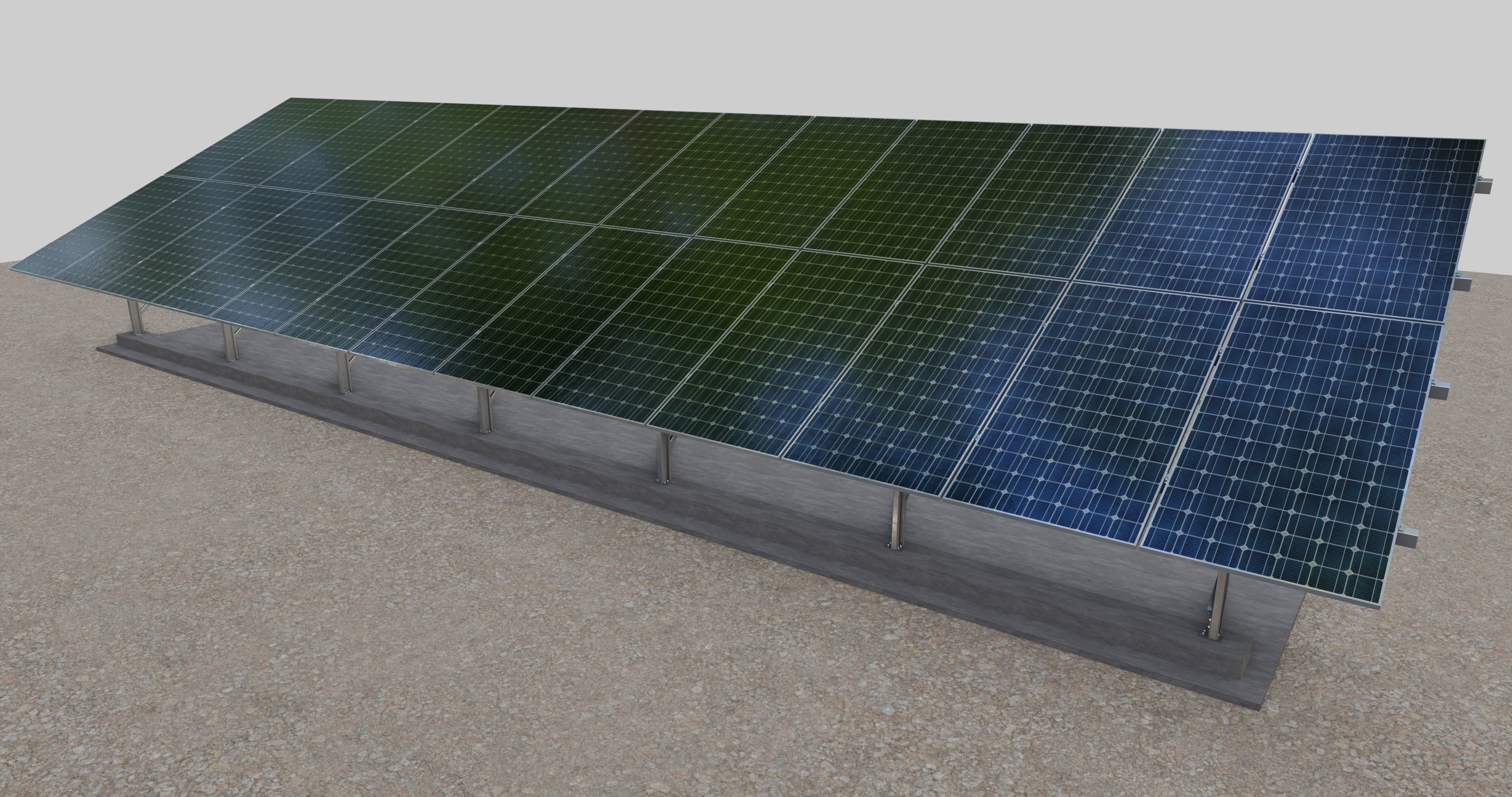 Solar Panel Steel Construction Type 8 3D model | CGTrader