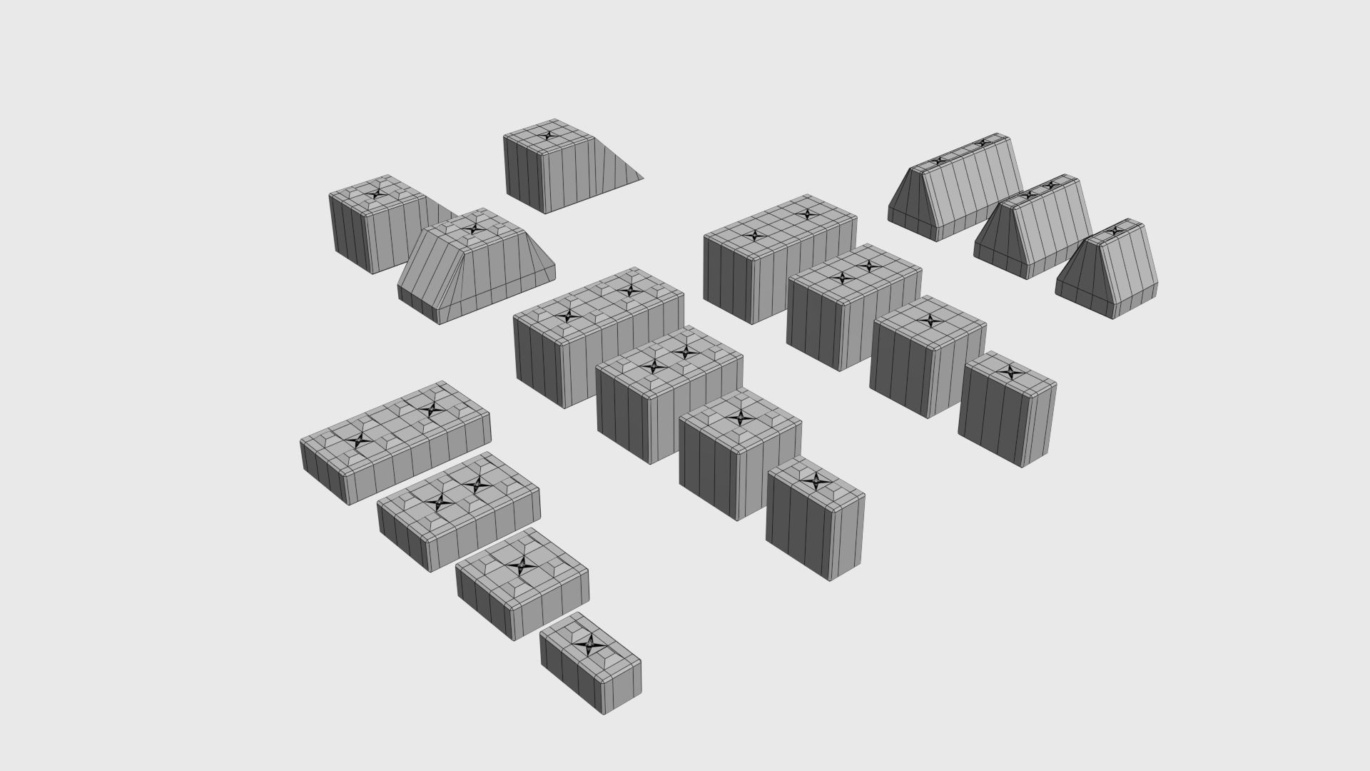 3D model Modular concrete building blocks VR / AR / low-poly | CGTrader
