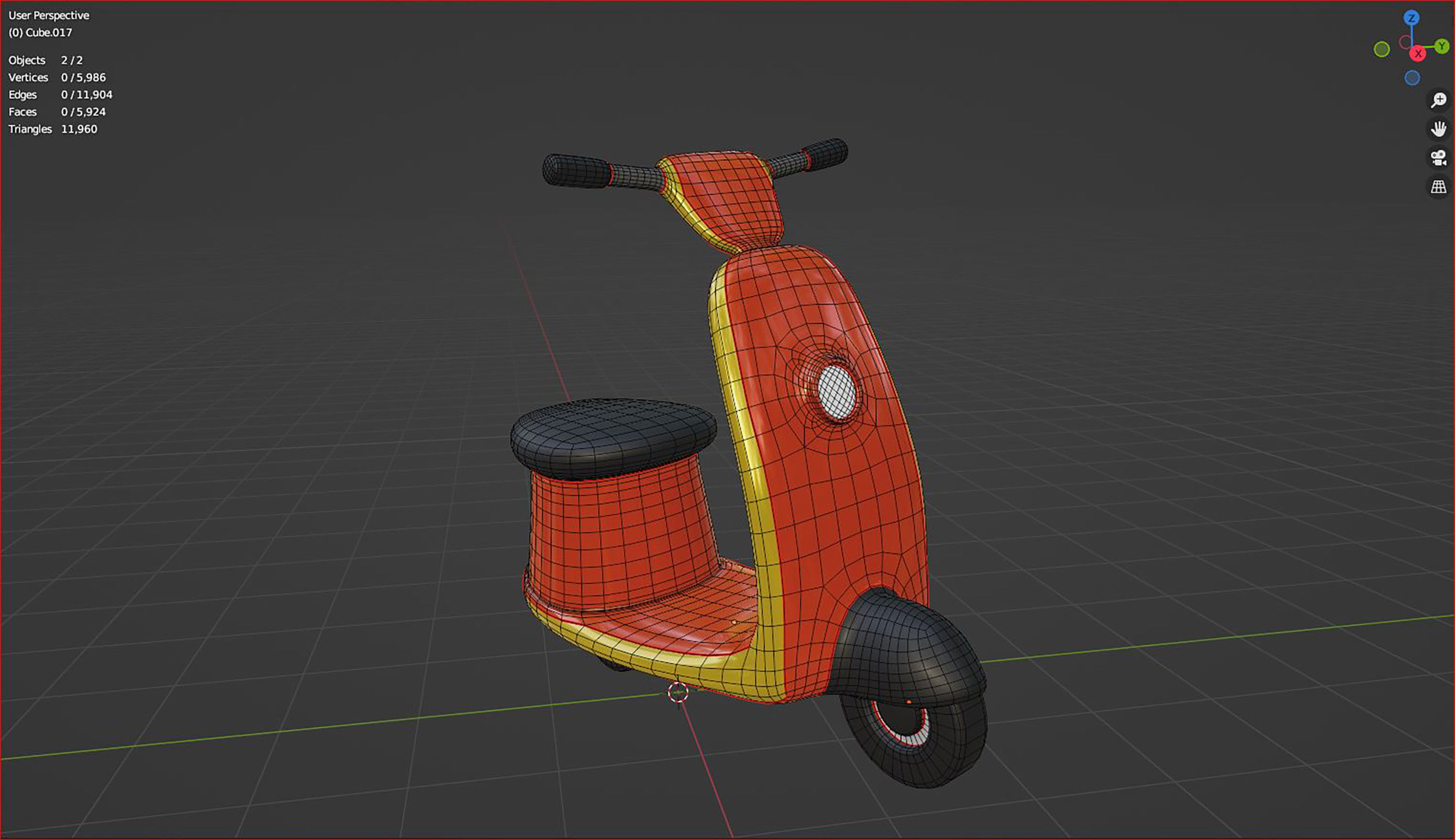 3d of orange and yellow color scooter icon 3D model | CGTrader