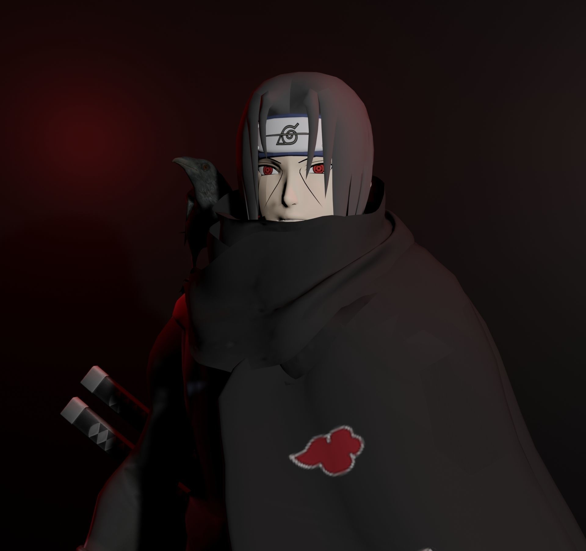 itachi uchiha skin 3D model animated rigged CGTrader