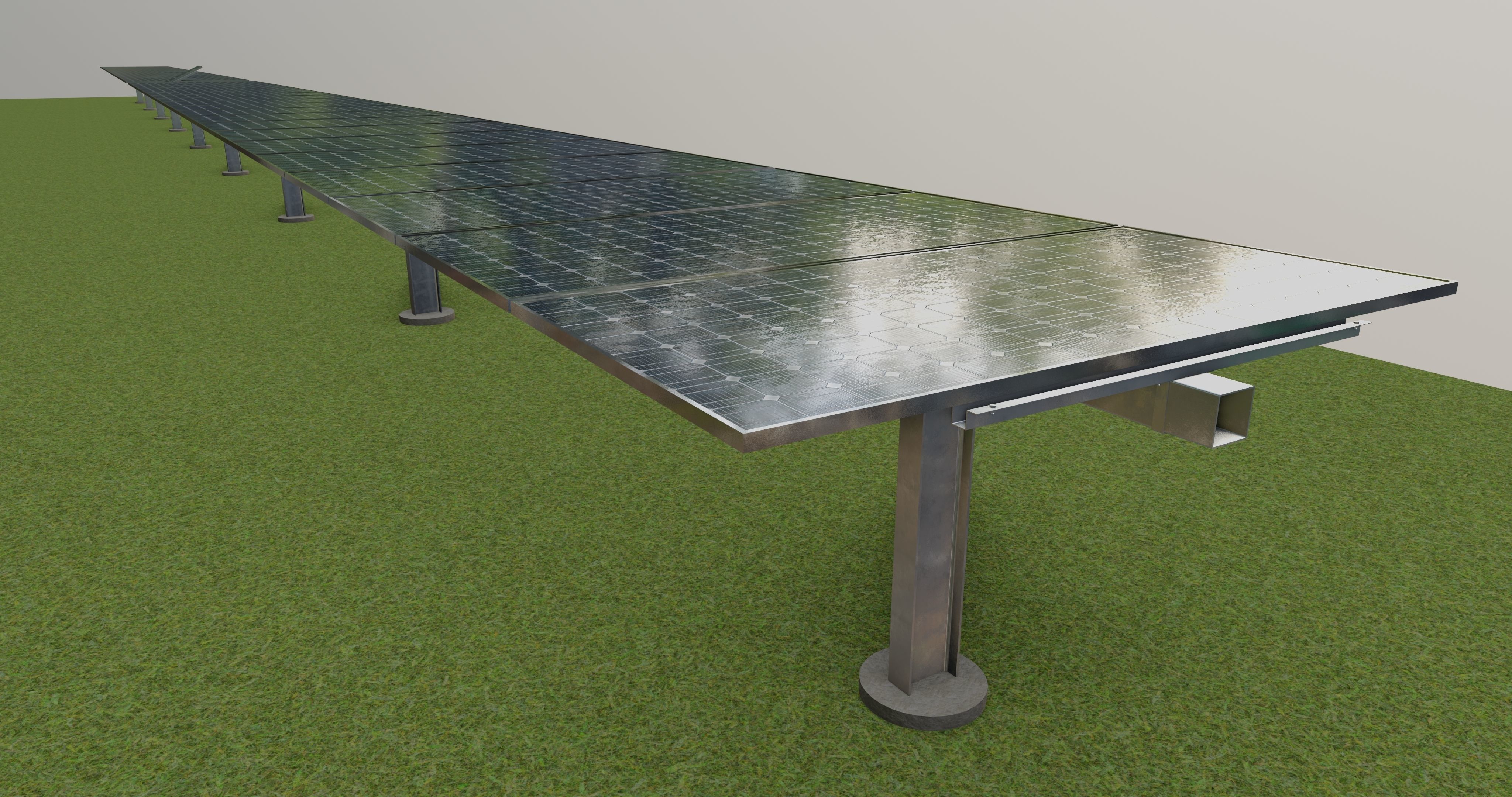 Solar Tracking Systems 3D model animated | CGTrader