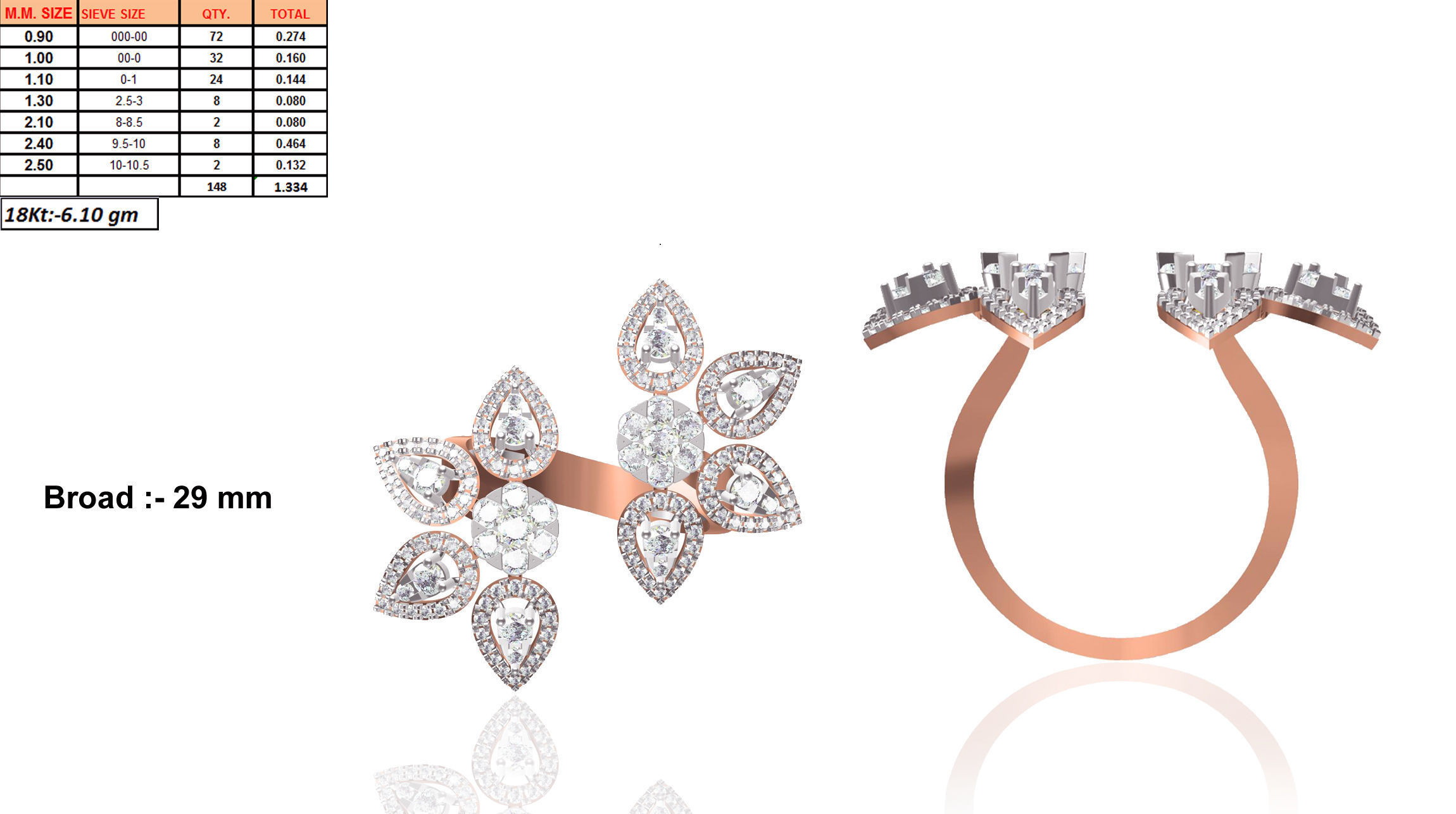 Women Wedding Engagement Ring STL FBX JCD Details 3D model 3D printable