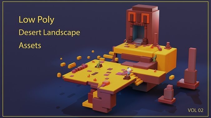 3D model Low poly Desert Landscape Assets VR / AR / low-poly | CGTrader