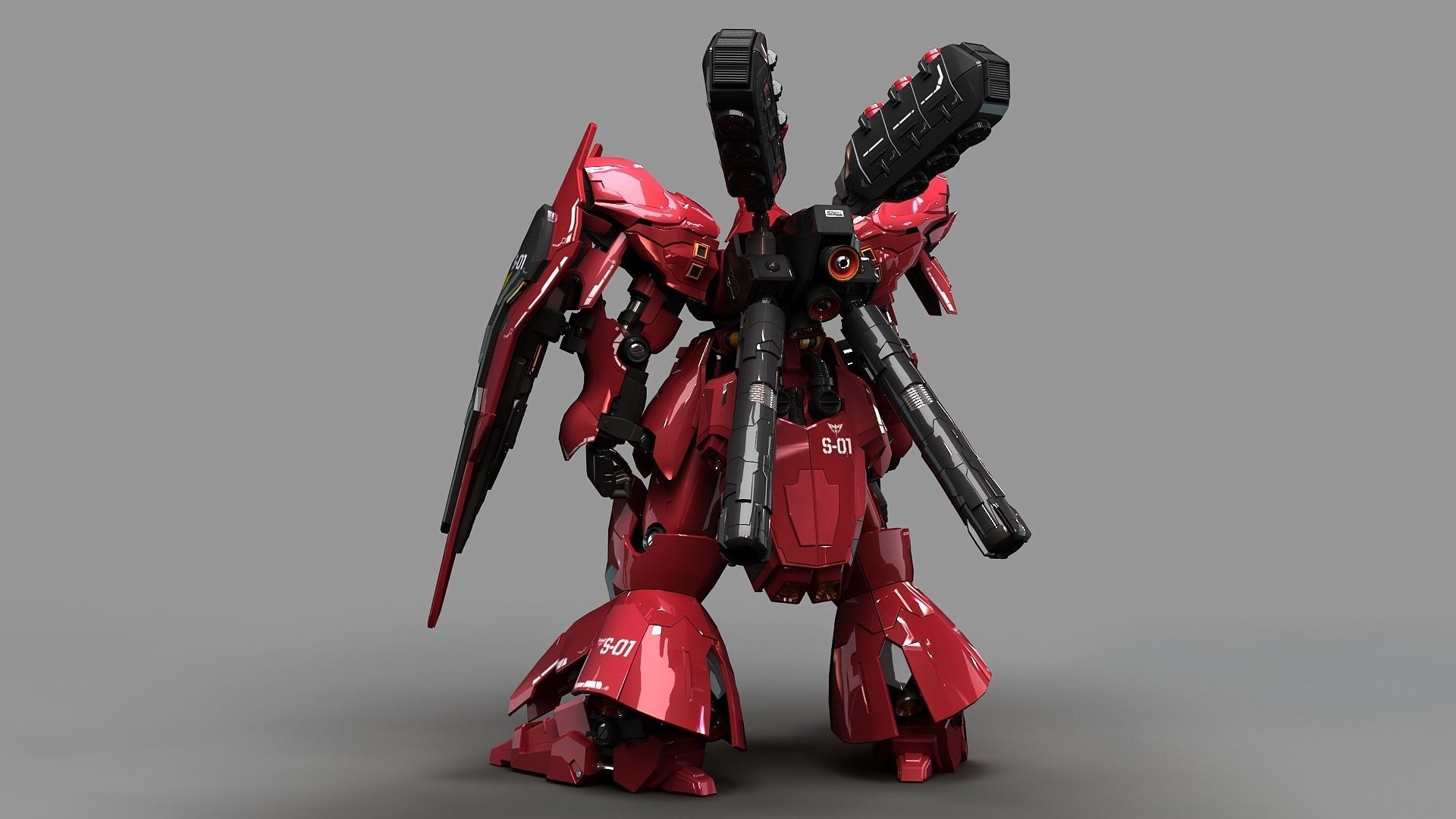 MOBILE SUIT GUNDAM MSN-04 SAZABI 3D model rigged | CGTrader