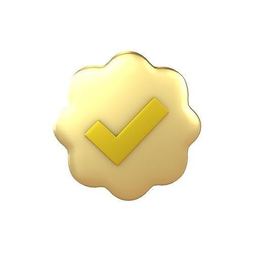 3D model Verified Check Mark Symbol v1 007 VR / AR / low-poly | CGTrader