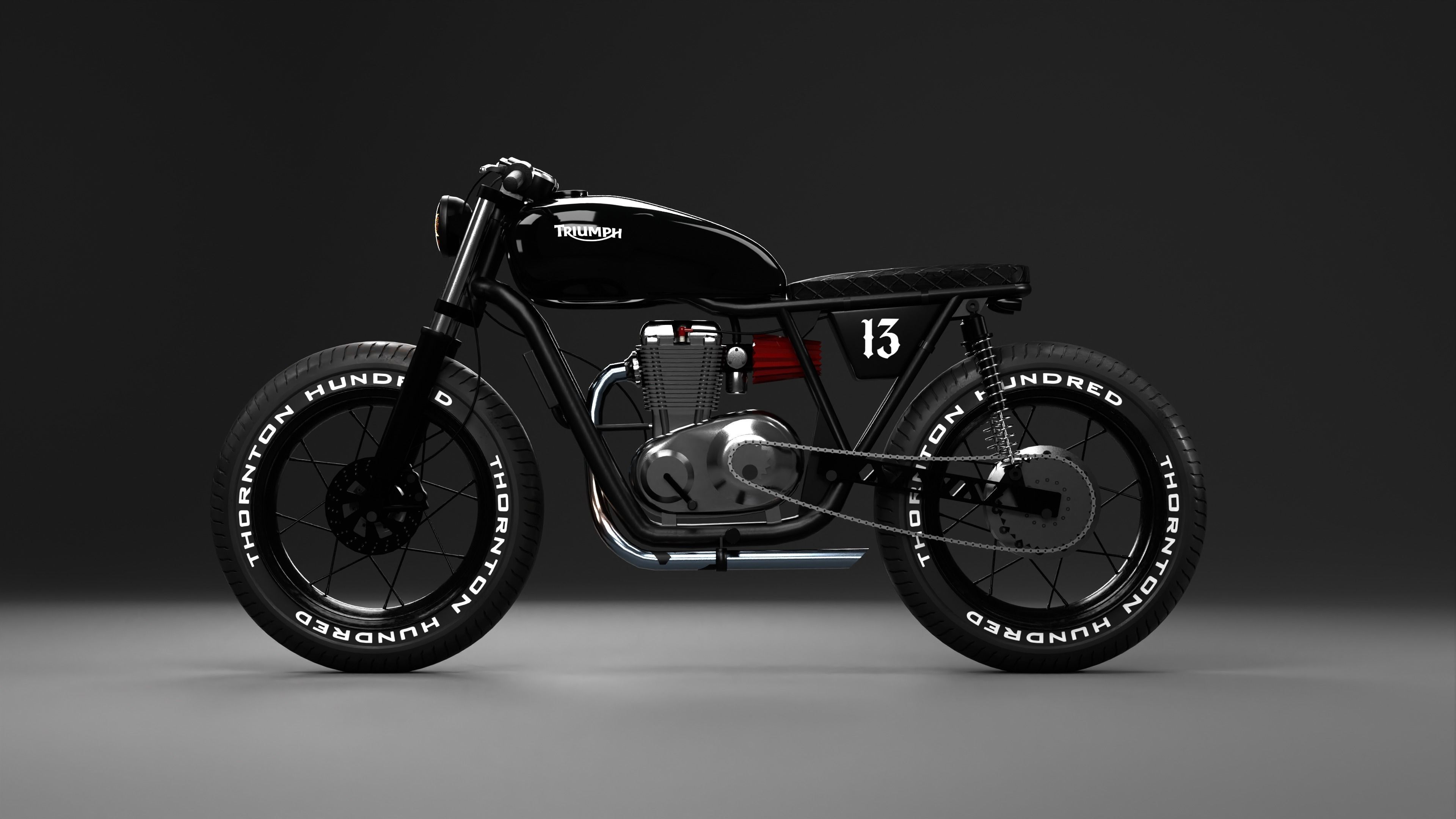 Custom Triumph Cafe Racer 3D Blender File And FBX OBJ MTL 3D model ...