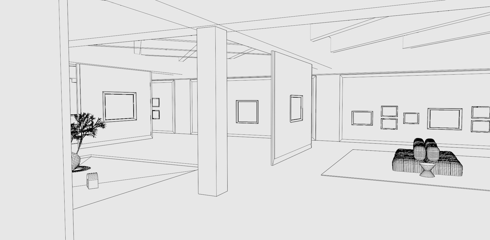 Art Gallery Zen 3D model CGTrader