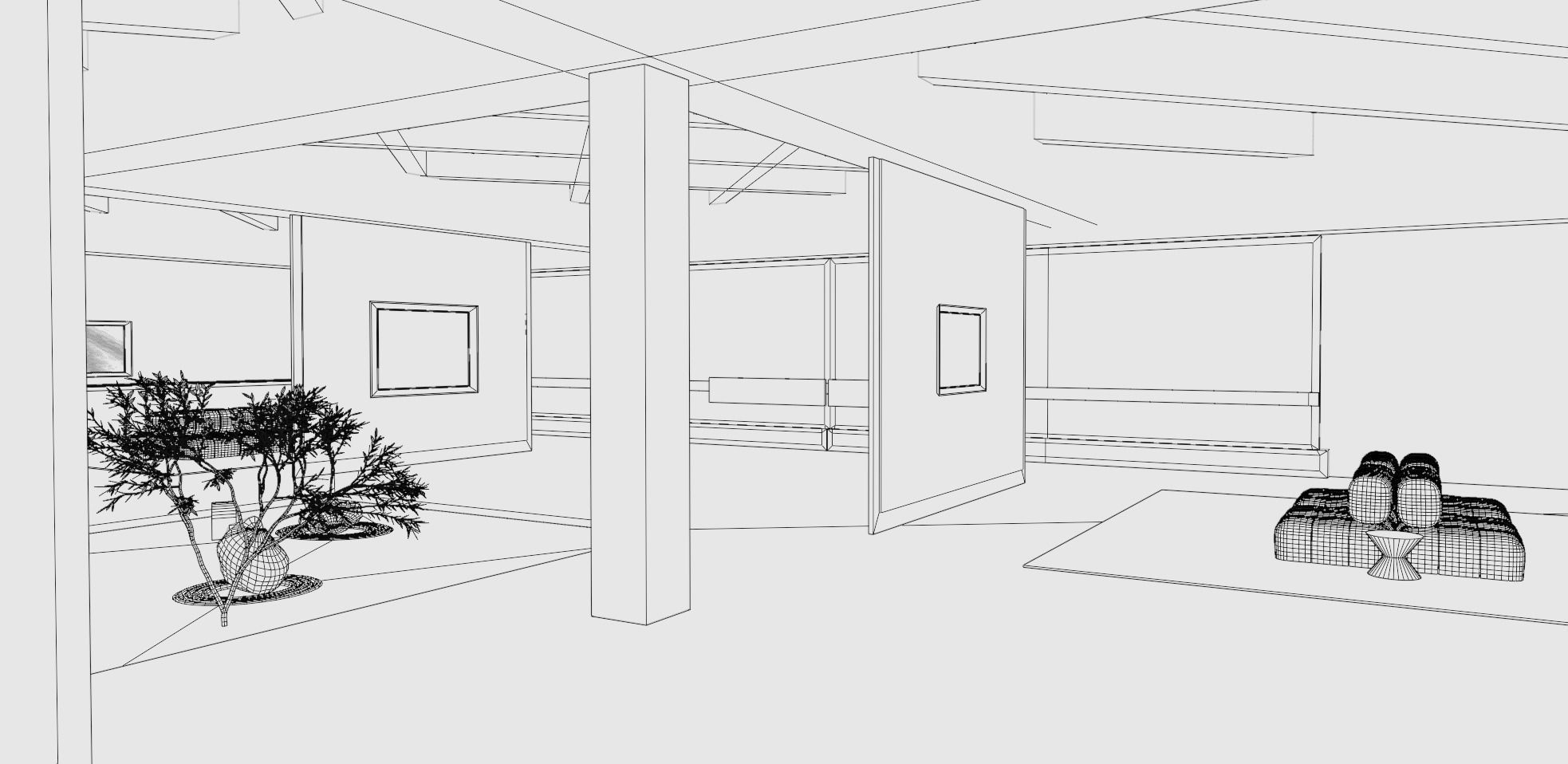 Art Gallery Zen 3D model CGTrader