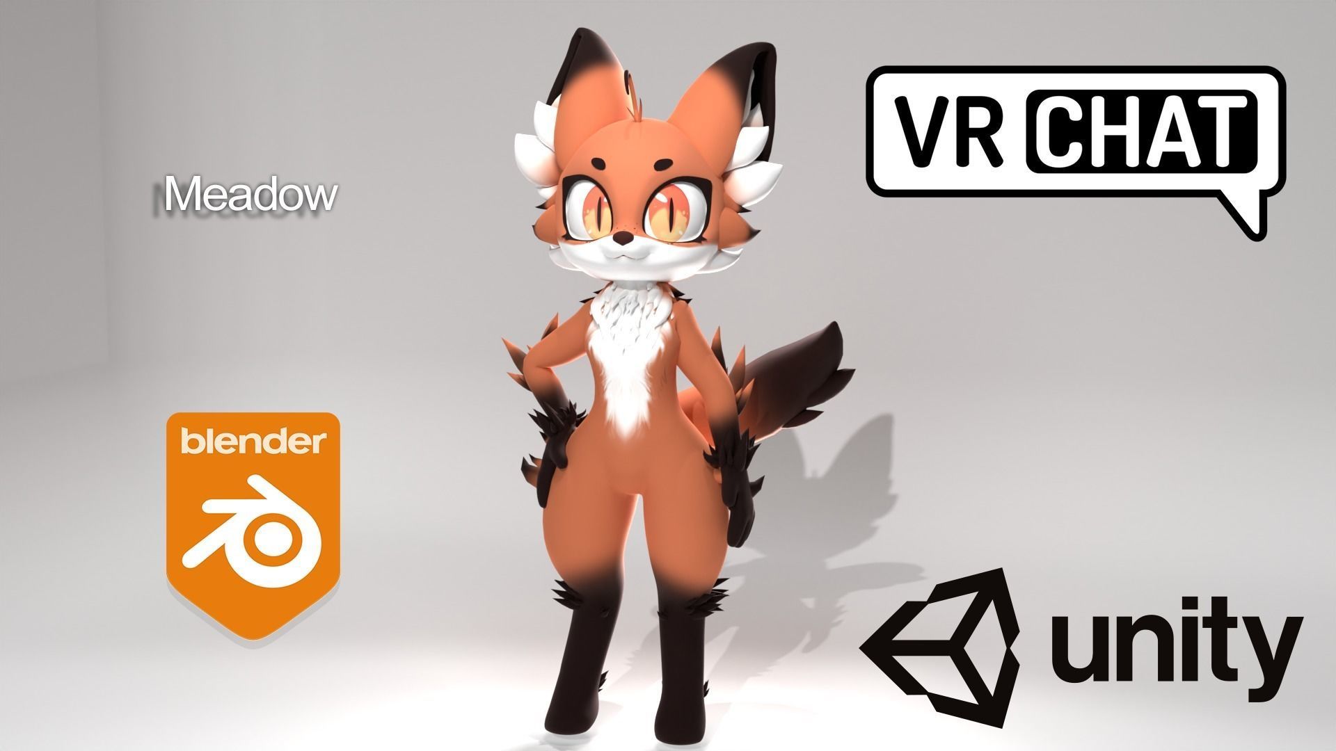 Unity Ready Vrchat Models 3D model Meadow the Fox VRCHAT READY 3D FBX Model VR / AR / low-poly ...