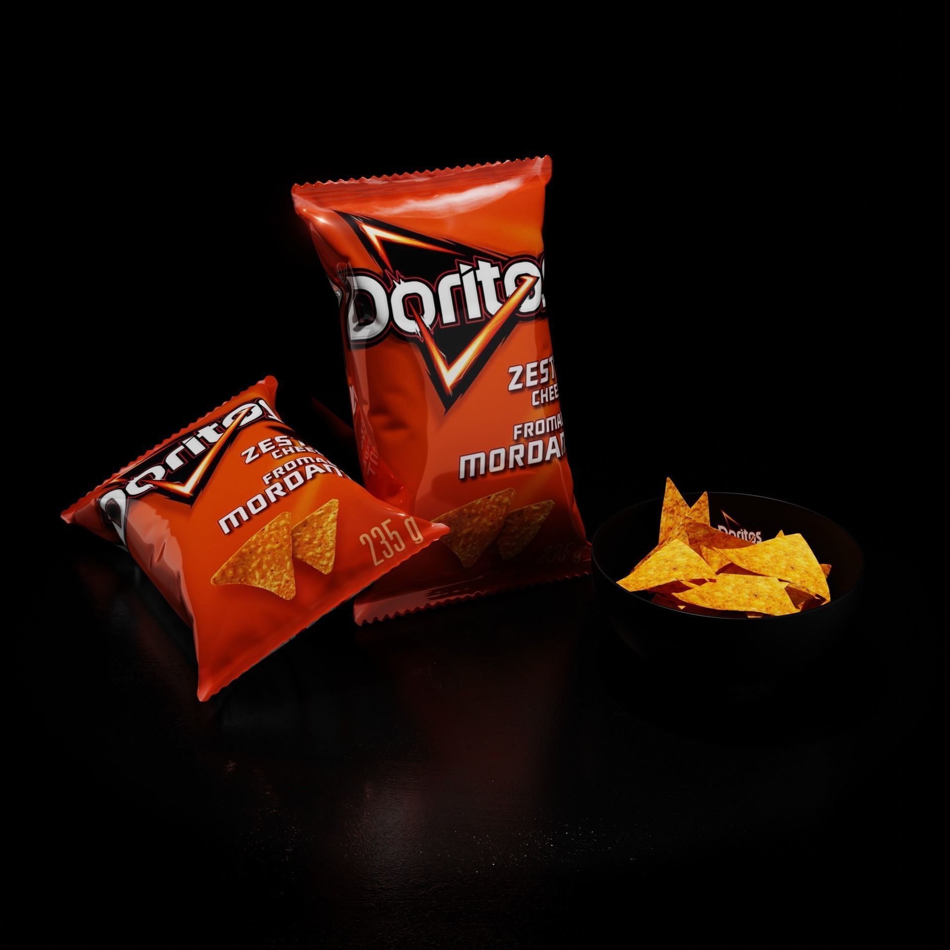 Doritos Packaging Design 3D model CGTrader