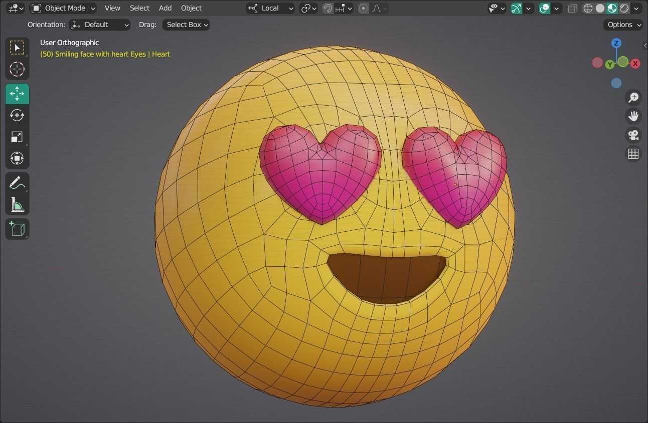 3D model Smiling face with Heart Eyes Animated Emoji VR / AR / low-poly ...