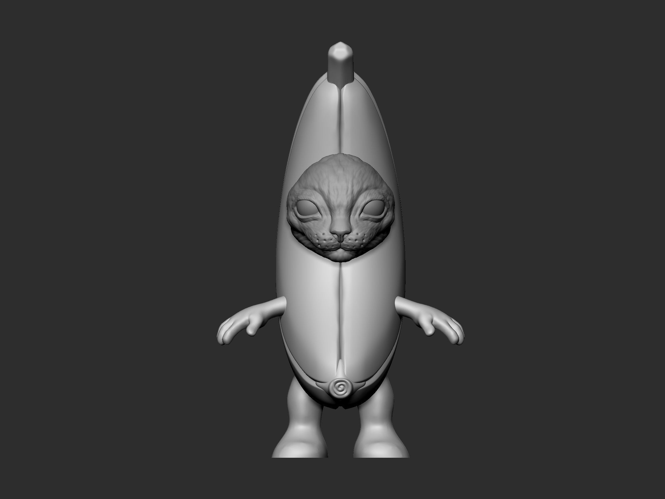 Banana Cat STL OBJ FBX 3D model 3D printable CGTrader