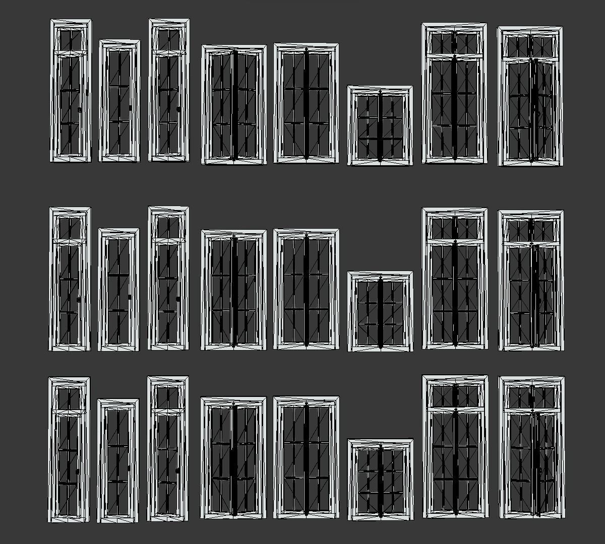 3D model A Collection of 3D Window in Rectangle Styles VR / AR / low ...