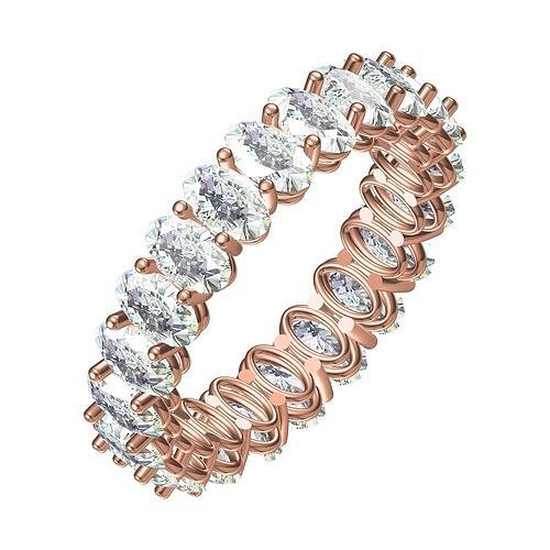 Oval Diamond Solitaire Eternity Band 3D model 3D printable CGTrader